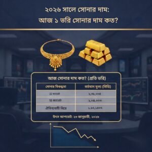 রিতে স্বর্ণের দাম ২০২৬: আজ ১ ভরি স্বর্ণের দাম কত? জানুন সর্বশেষ আপডেট।